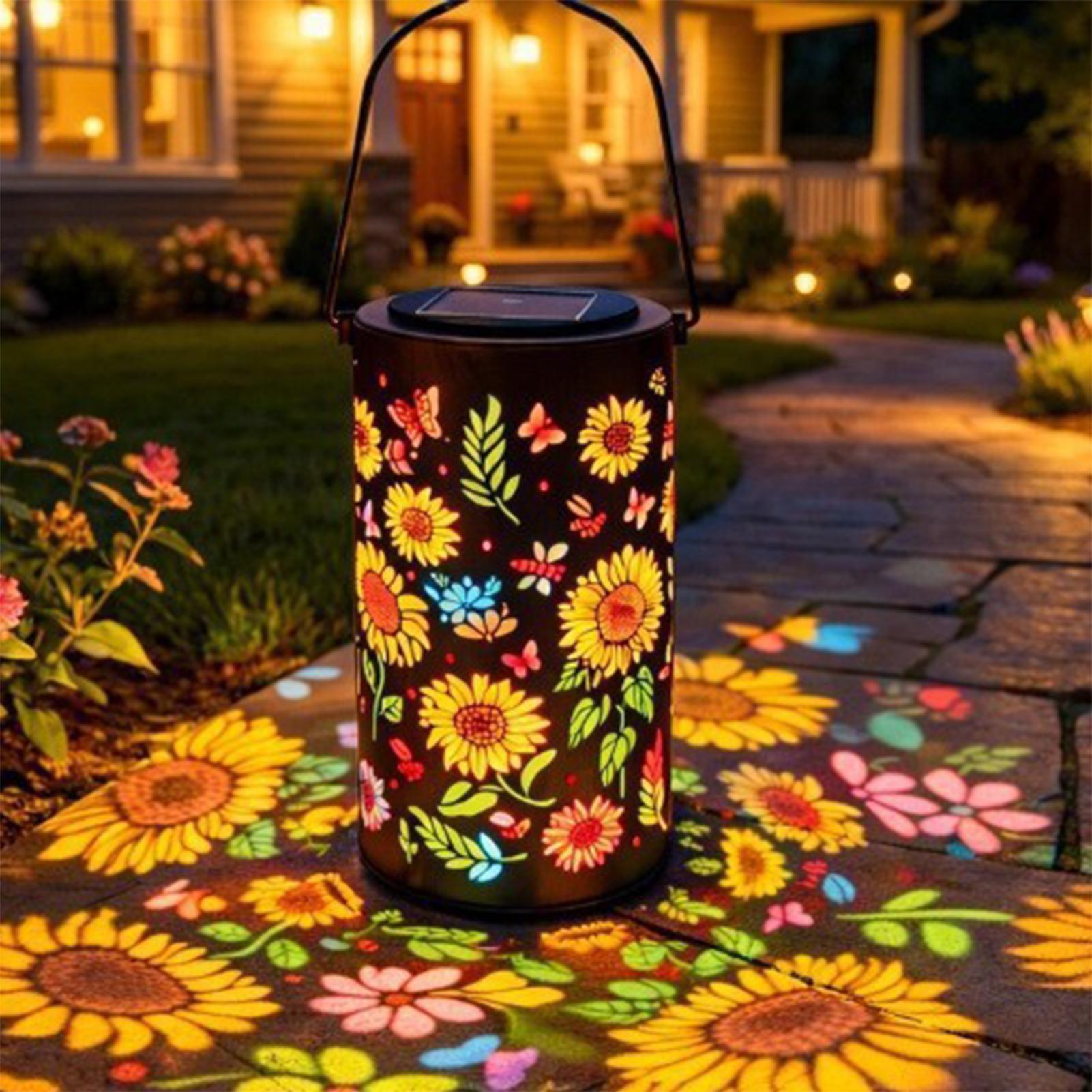 Outdoor Lighting For Patio - فانوس شمسي على شكل زهرة عباد
