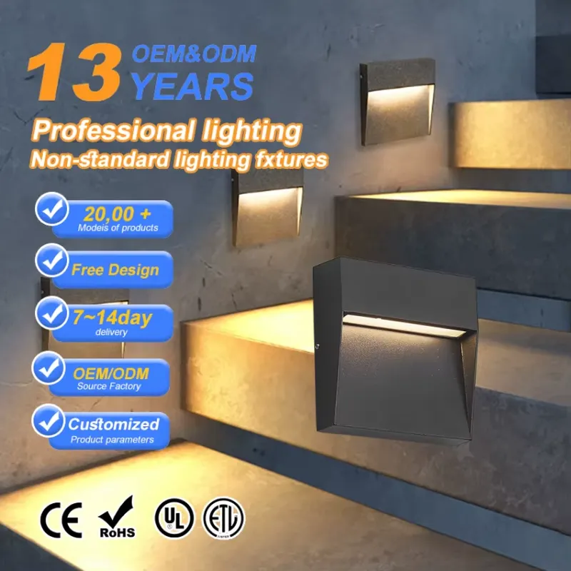 Outdoor Lighting For Steps - إضاءة LED رفيعة للغاية للدرج الخارجي،