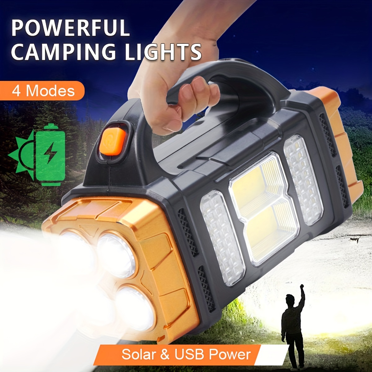 Outdoor Lighting Setup - مصباح يدوي LED شمسي عالي الطاقة