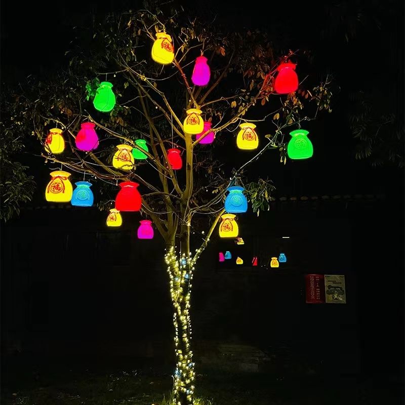فوانيس حقيبة الحظ، أكياس المال - مراجعة Outdoor Lighting On Trees وسعره