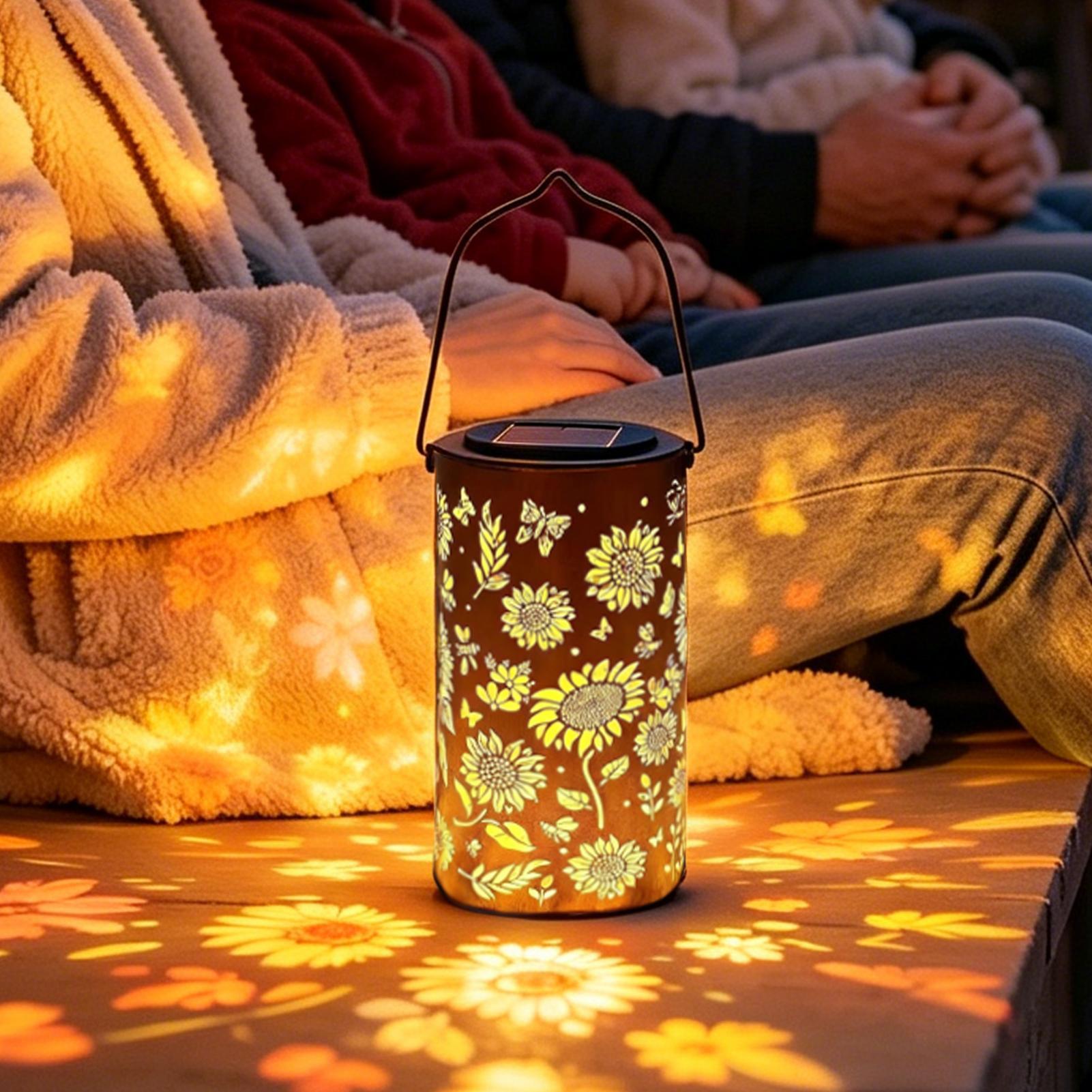 فانوس شمسي على شكل زهرة عباد ا - مراجعة Outdoor Lighting For Patio وسعره