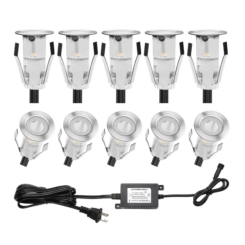 10 قطعة LED مصباح سطح صغير IP6 - مراجعة Outdoor Lighting Under Deck وسعره