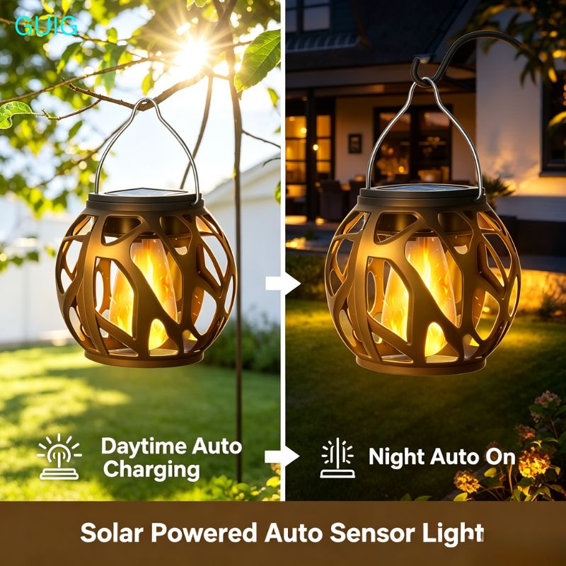 مصباح شمسي معلق بتأثير اللهب،  - مراجعة Outdoor Lighting On Trees وسعره
