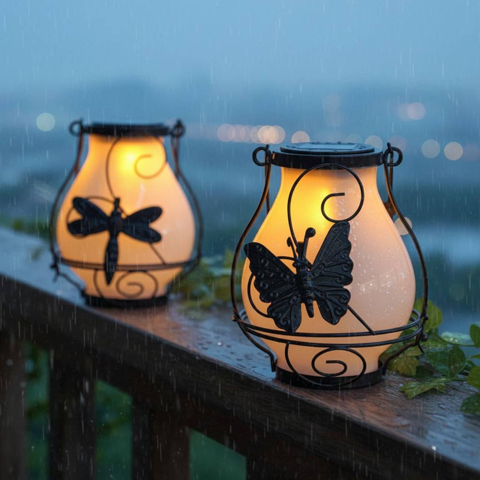 فانوس شمسي على شكل فراشة مقاوم - مراجعة Outdoor Lighting For Patio وسعره