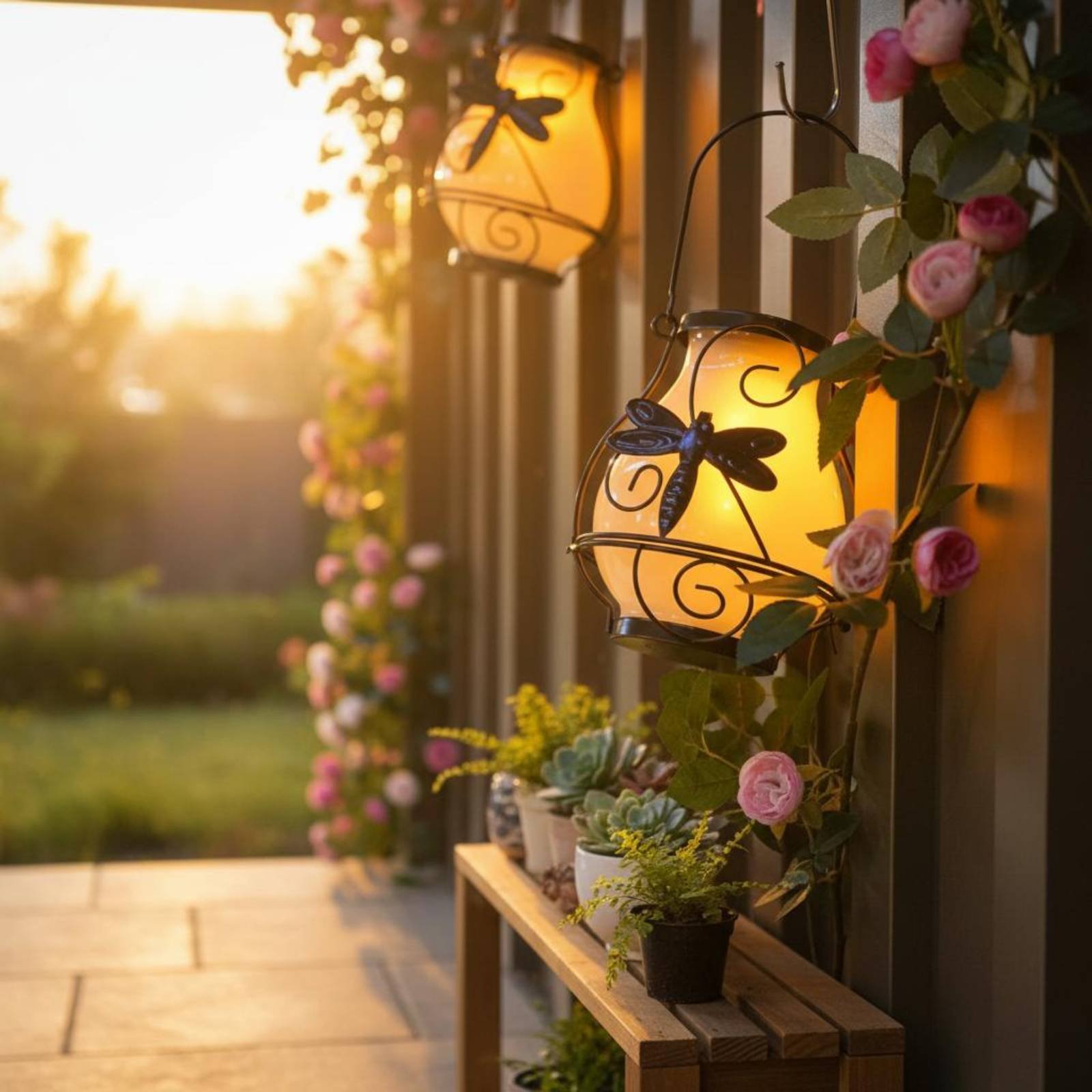 فانوس شمسي على شكل فراشة مقاوم - مراجعة Outdoor Lighting For Patio وسعره