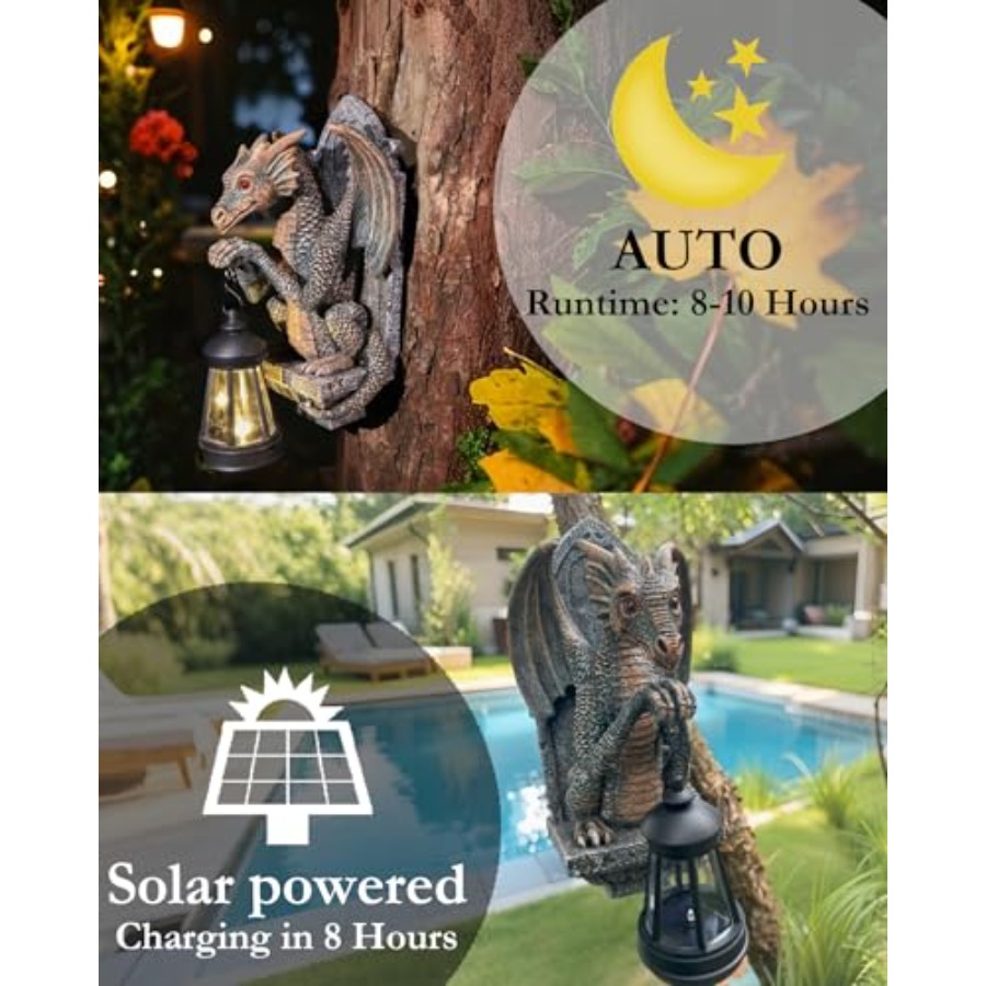 فانوس شمسي على شكل تمثال تنين  - مراجعة Outdoor Lighting On Trees وسعره