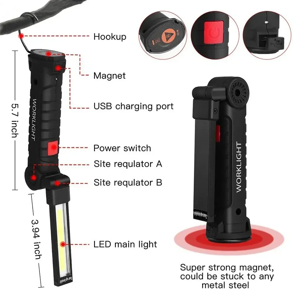LED COB مصباح يدوي USB مصباح ف - مراجعة Outdoor Lighting Setup وسعره