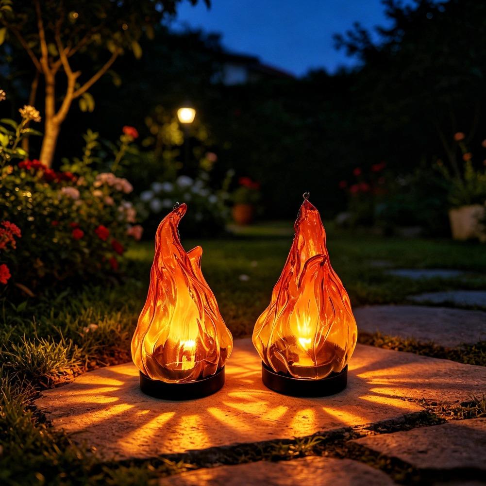 مصباح شمسي معلق بتأثير اللهب،  - مراجعة Outdoor Lighting For Patio وسعره